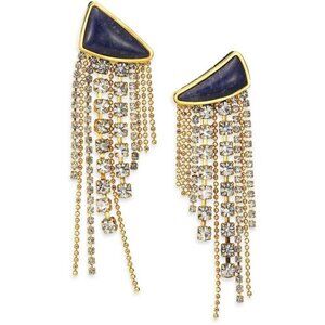 Lizzie fortunato blue and gold earrings new